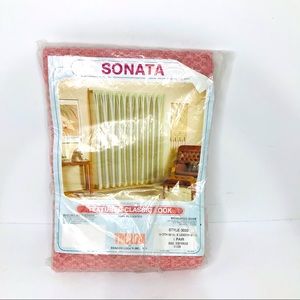 VTG 70’s Trulon Sonata Textured Classic Window Curtains 60” X 80” Pair USA Made